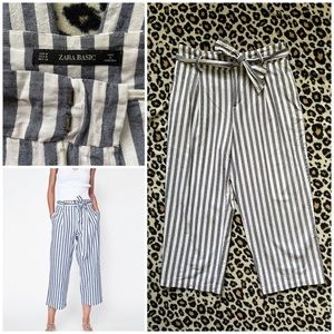 Zara basic striped capri trousers - medium